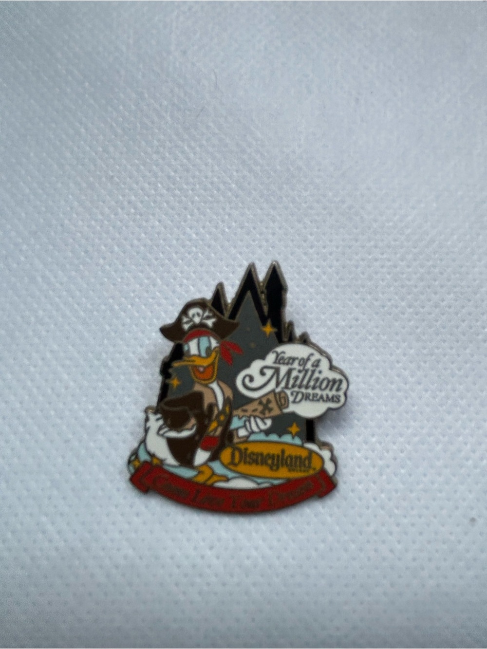 Disneyland 'Year of a Million Dreams' Pirate Donald Duck Enamel Pin - White
